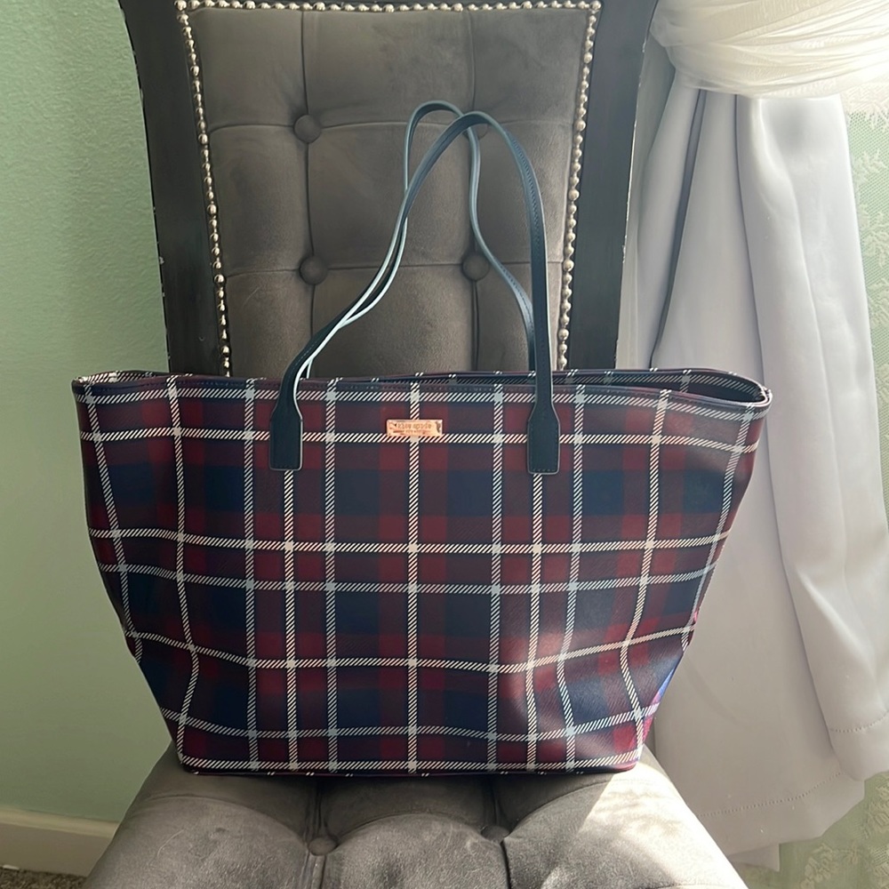 Plaid Kate Spade Tote, NWT